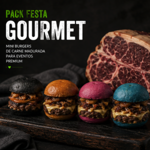 Pack Festa Gourmet — Mini Burgers de Carne Madurada para Eventos Premium